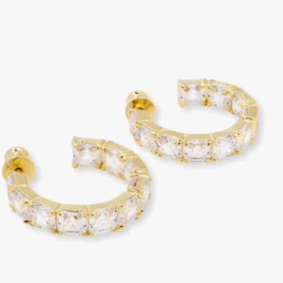 Melinda Maria The Queen's Hoops 1" Earrings - Picture 2 of 4